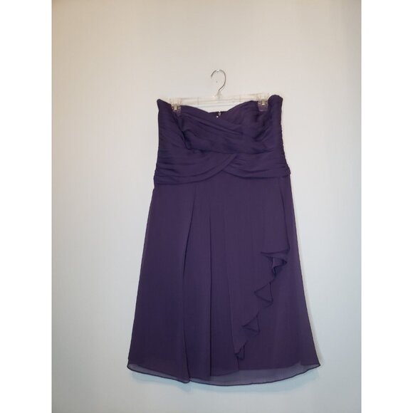 David's Bridal Dresses & Skirts - David's Bridal Womens 12 Short Dress Prom Semi Formal Purple Ruffle F14847